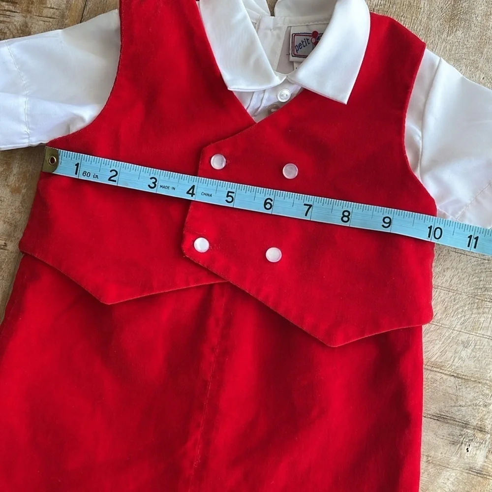 Vintage Petit Ami Boy Velvet Romper 18m